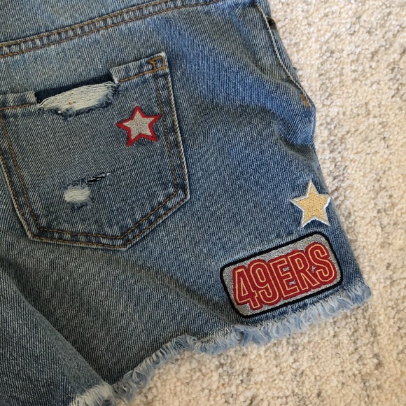 NWT NFL San Francisco 49ers Denim Shorts 🏈 - Picture 9 of 12